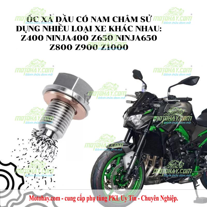 Ốc xả dầu có nam châm Z400 Ninja400 Z650 Ninja650 Z800 Z900 Z1000